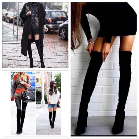 Boho Fabulous black over the knee boots IMPORTED FROM PARIS - Picture 7 of 9